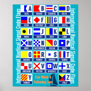 Nautiskt flaggoralfabet poster