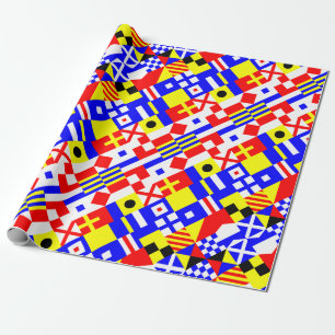 Nautiskt flaggormönster presentpapper
