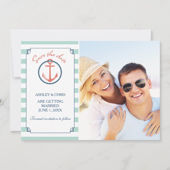 Nautiskt foto Spara datum - ankare Spara Datumet (Framsida)