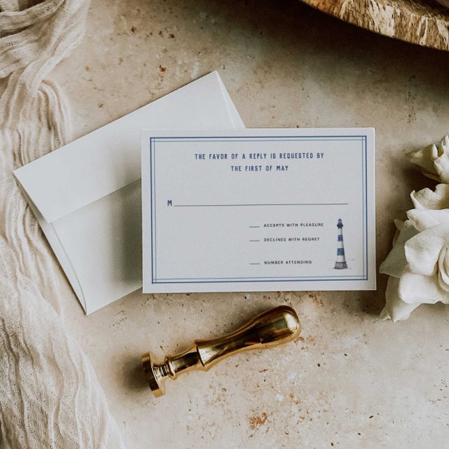 Nautiskt fyr-Bröllop OSA Kort (Skapare uppladdad)