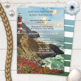 Nautiskt fyr efter bröllopsinbjudan inbjudningar