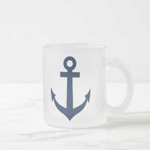 Nautiskt glas mugg med ankarsymbol för frakt