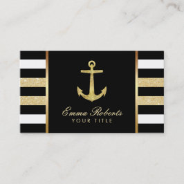 Nautiskt guld ankrar moderna randar visitkort
