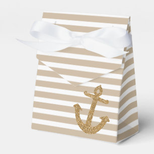 Nautiskt guld- glitter ankrar presentaskar