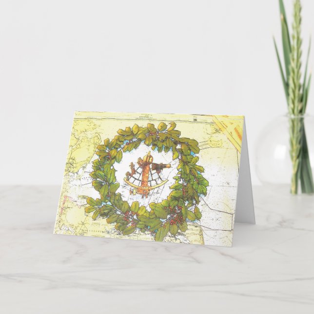 Nautiskt Julhälsningar kort (Framsida)