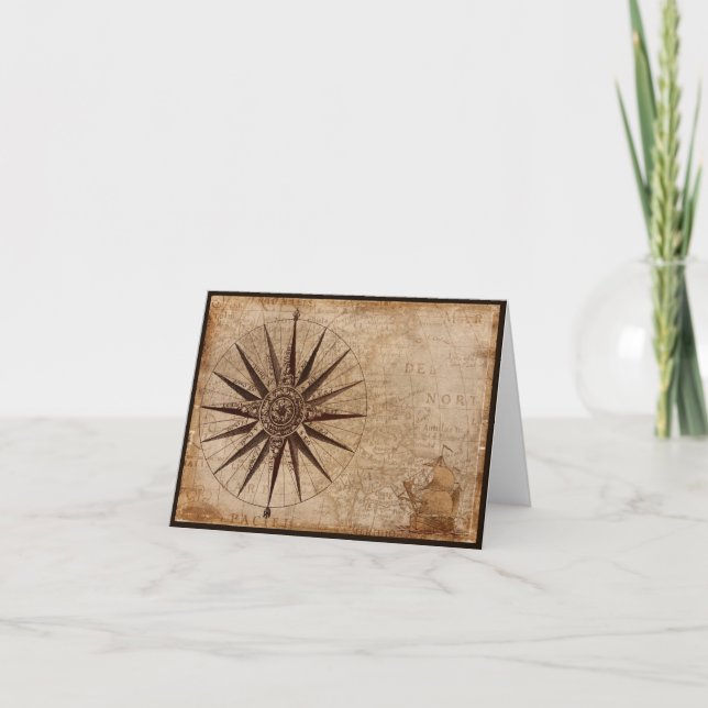 Nautiskt Karta-hälsningskort Kort (Framsida)