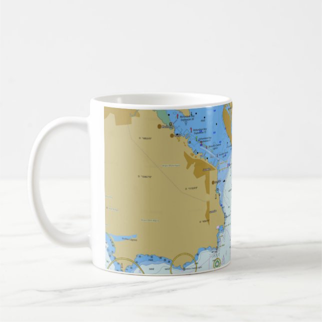 Nautiskt kartlägga kaffemuggen kaffemugg (Vänster)