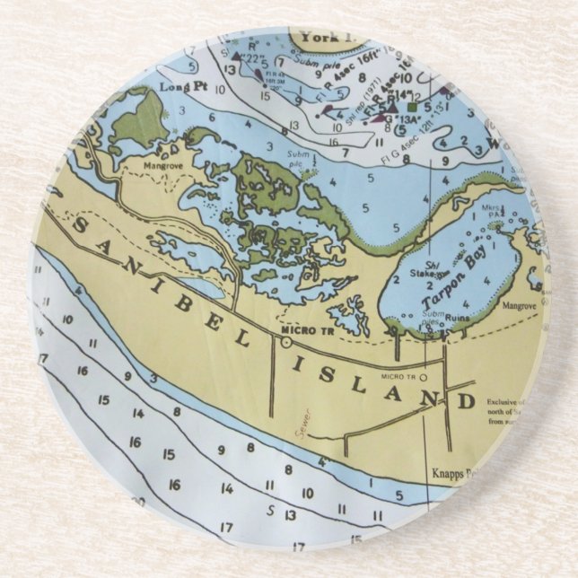 Nautiskt kartlägga Sanibel Underlägg (Framsidan)