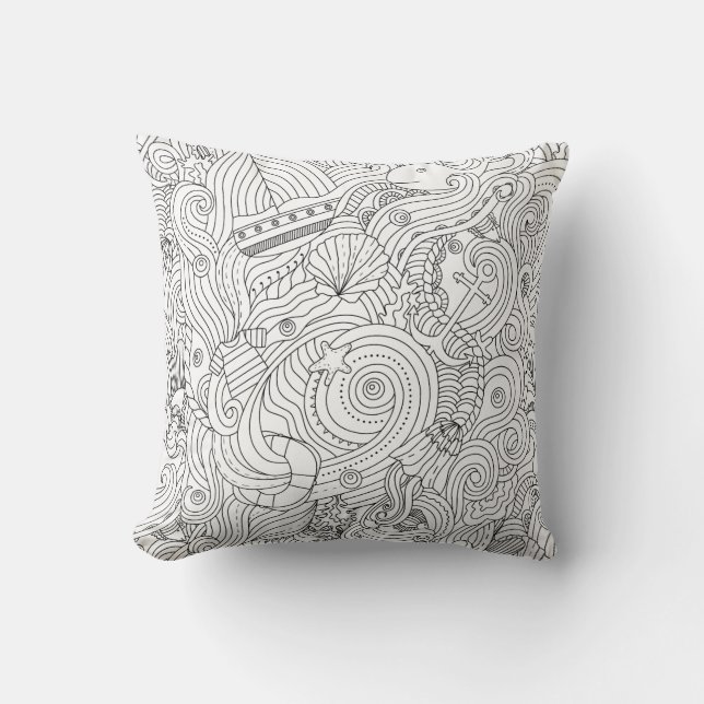 Nautiskt klotter kudde (Framsida)