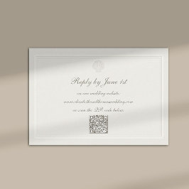 Nautiskt Kustskal Modern Klassisk QR Bröllop OSA Kort