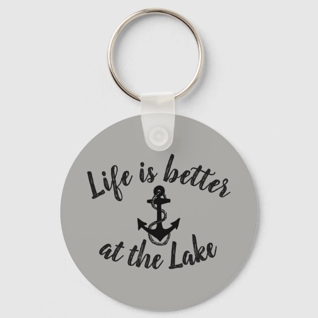 Nautiskt LIV ÄR BÄTTRE I SJÖ och ankare Nyckelring (Framsida)