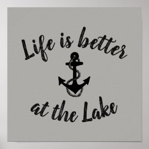 Nautiskt LIV ÄR BÄTTRE I SJÖ och ankare   Poster