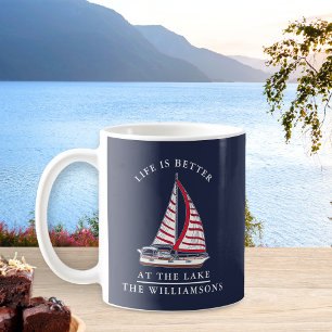 Nautiskt liv är bättre vid Sjö marinblått Kaffemugg