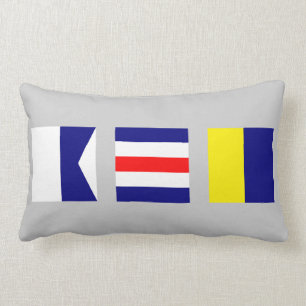 Nautiskt maritimt signalerar flagga ACK Nantucket Lumbarkudde