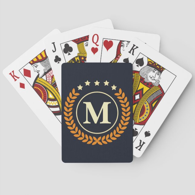 Nautiskt monogram casinokort (Baksidan)