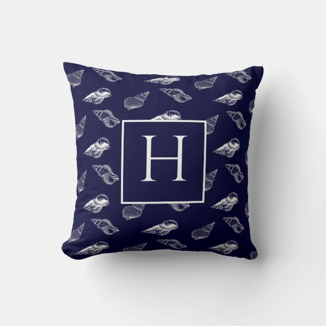 Nautiskt monogram kudde (Framsida)