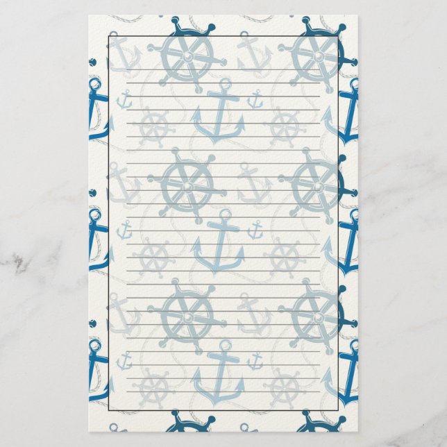 Nautiskt mönster brevpapper (Framsida)