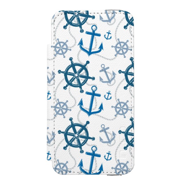 Nautiskt mönster incipio iPhone wallet skal (Folio Framsidan)