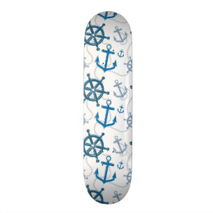 Nautiskt mönster mini skateboard bräda 18,5 cm