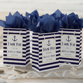 Nautiskt Navy & Vit Randig Ankar Bröllop