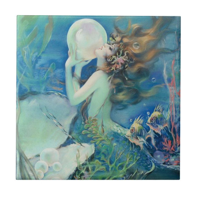 Nautiskt pärlemorfärg nautiskt hav för kakelplatta (Framsidan)