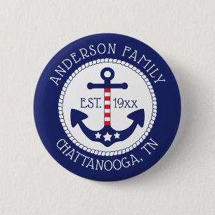 Nautiskt patriotiskt ankrar efternamn knapp