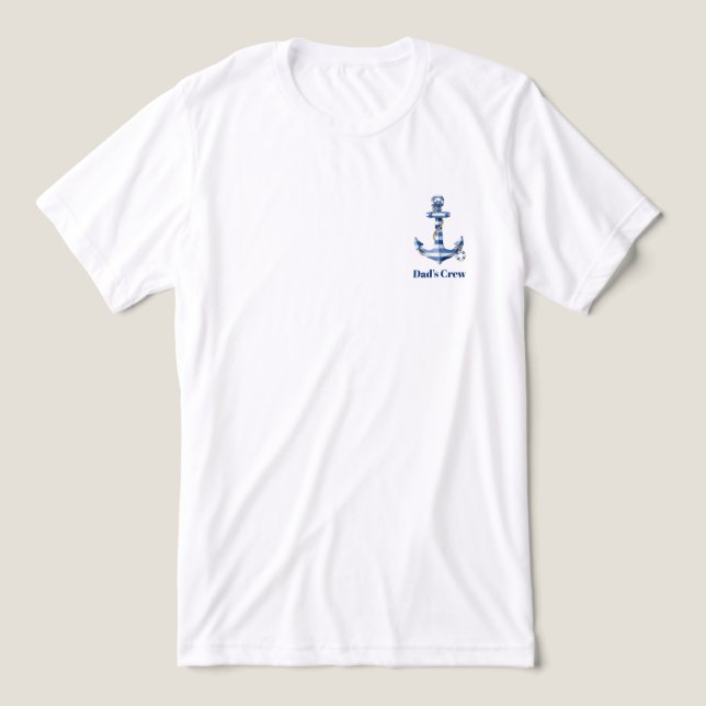 Nautiskt Randig Ankar Födelsedag T Shirt (Design Framsida)