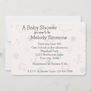 Nautiskt Sea Baby Shower Inbjudningar