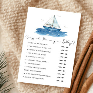 Nautiskt segelbåt baby shower Bingo-spel