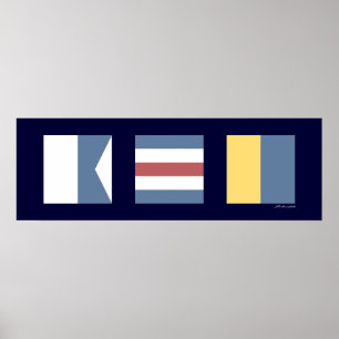 Nautiskt signalera flaggor ACK Nantucket Poster