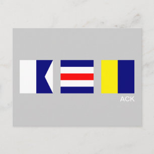 Nautiskt signalkort ACK Nantucket Flagga vykort