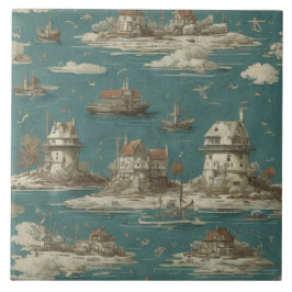 Nautiskt Sjölandskap, Oljemålning nr 11 Kakelplatta