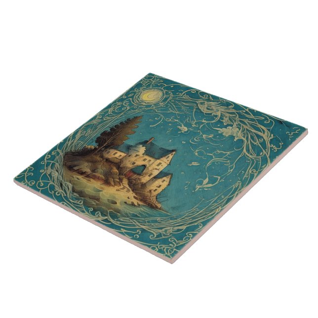 Nautiskt Sjölandskap, Oljemålning nr 12 Kakelplatta (Sidan)