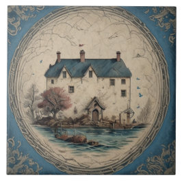 Nautiskt Sjölandskap, Oljemålning nr 14 Kakelplatta