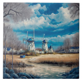 Nautiskt Sjölandskap Oljemålning nr 2 Kakelplatta