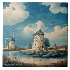 Nautiskt Sjölandskap Oljemålning nr 4 Kakelplatta