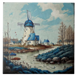 Nautiskt Sjölandskap Oljemålning nr 7 Kakelplatta