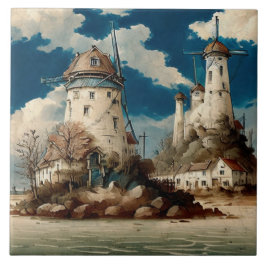 Nautiskt Sjölandskap Oljemålning nr 8 Kakelplatta