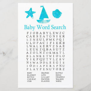 Nautiskt sökordslek för baby shower
