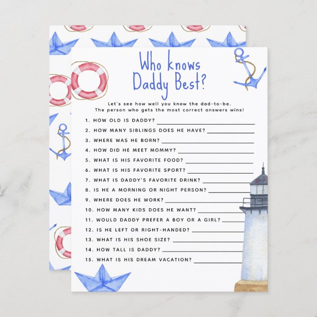 Nautiskt - spel som känner pappa bäst (Fram/baksida)