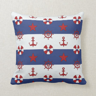 Nautiskt stars och stripesmönster kudde