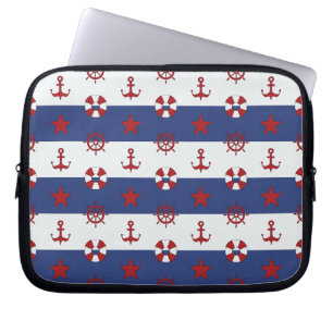 Nautiskt stars och stripesmönster laptop fodral