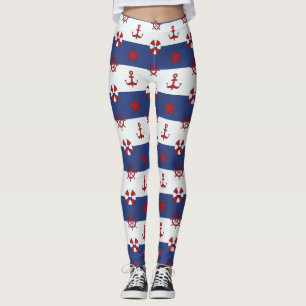 Nautiskt stars och stripesmönster leggings