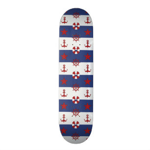 Nautiskt stars och stripesmönster old school skateboard bräda 18 cm