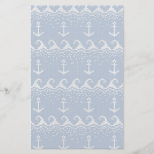 Nautiskt stickamönster brevpapper