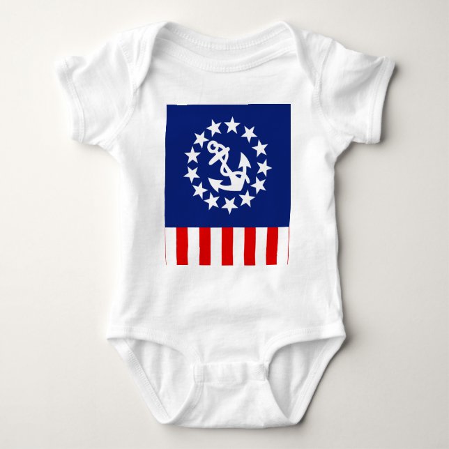 Nautiskt symbol för amerikanyachtflagga tee shirt (Framsida)