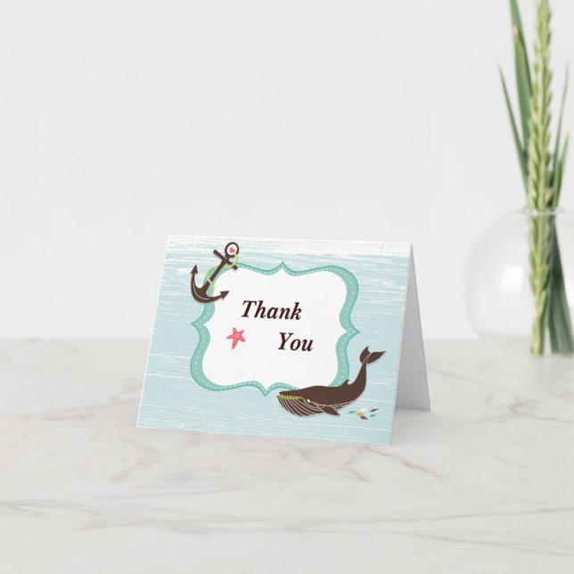 Nautiskt tack, ditt kort med ankare och scen (Framsida)