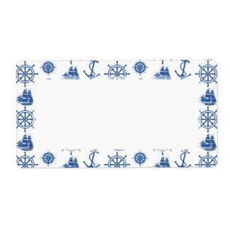 Nautiskt tema Anchor Blue och White Fraktsedel