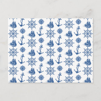 Nautiskt tema Anchor Blue och White Vykort