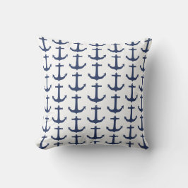 Nautiskt tema Anchor Navy Pillow Cushion Kudde